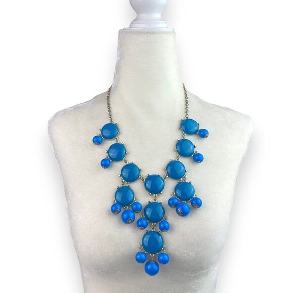 Bubble Bib Statement Necklace in Cerulean Blue - Picture 1 of 6